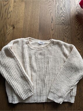 Carly Jean Los Angeles Cream Chunky Crewneck Sweater